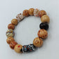 Buntes Vintage Holzperlen-Armband – Elastisch & Naturgetreu