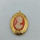 Vintage Medaillon Anhänger Cameo Damen Goldfarben Schmuck