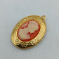 Vintage Medaillon Anhänger Cameo Damen Goldfarben Schmuck