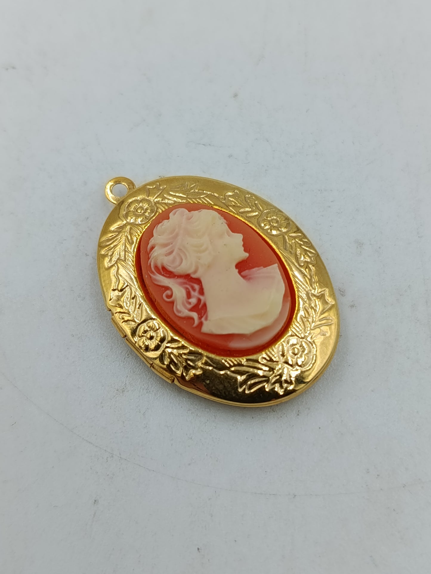 Vintage Medaillon Anhänger Cameo Damen Goldfarben Schmuck