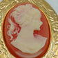 Vintage Medaillon Anhänger Cameo Damen Goldfarben Schmuck