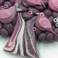 Handgefertigte Brosche Baum mit Vögeln Polymer Clay Unikat