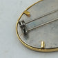 Vintage Brosche Baum Motiv Goldfarben Stoffeinlage Oval