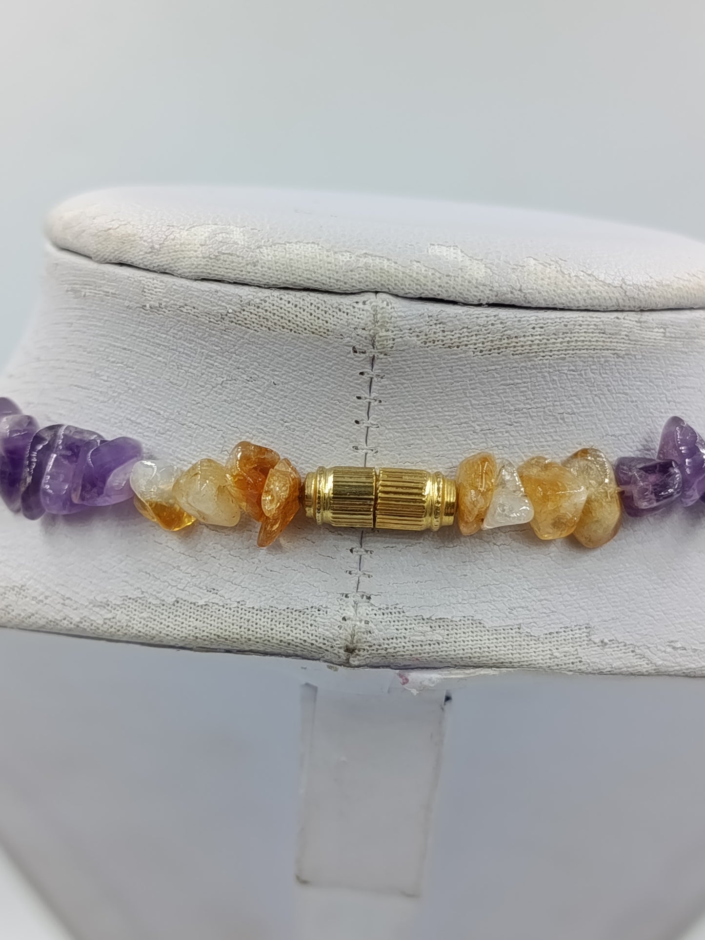 Bunte Edelstein Splitterkette  Amethyst Citrin Peridot Aquamarin