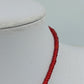Feine Rote Glasperlenkette mit Millefiori Anhänger 40 cm