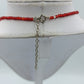 Feine Rote Glasperlenkette mit Millefiori Anhänger 40 cm