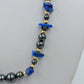 Halskette Lapis Lazuli  Hämatit Blau Goldfarben Vintage Stil