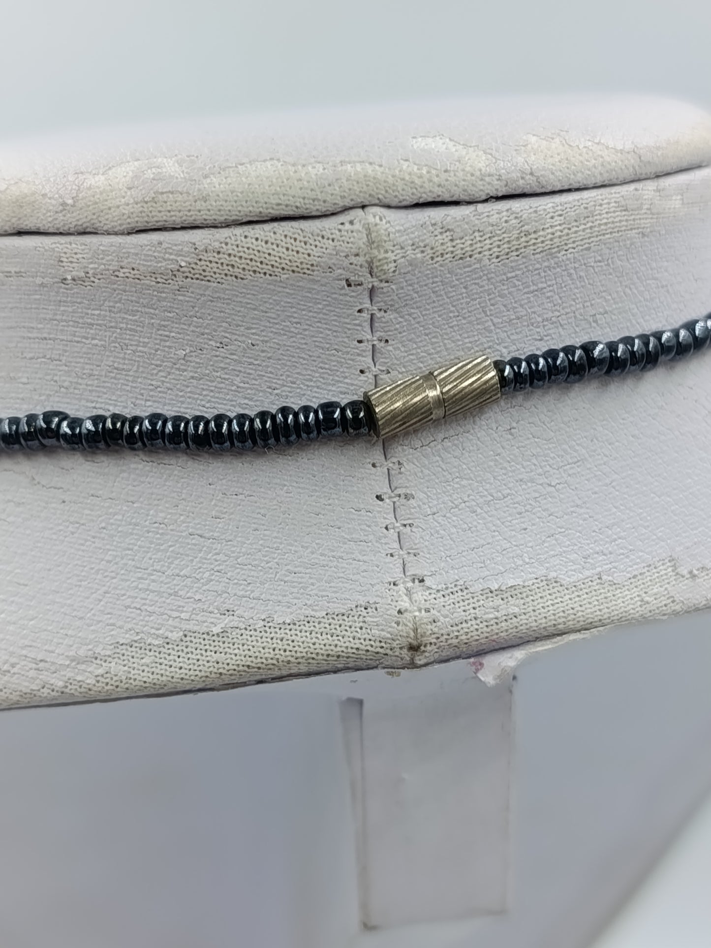 Halskette Lapis Lazuli  Hämatit Blau Goldfarben Vintage Stil