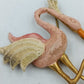 Vintage Flamingo Brosche Rosa Goldfarben Emaille Vogel