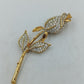 Vintage Rosen Brosche Goldfarben mit Strass Blume elegant