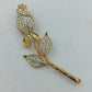 Vintage Rosen Brosche Goldfarben mit Strass Blume elegant