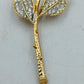 Vintage Rosen Brosche Goldfarben mit Strass Blume elegant