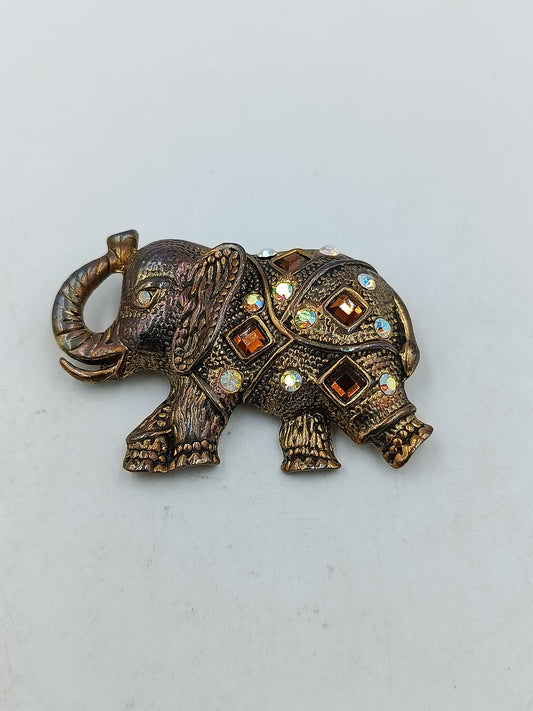 Vintage Elefanten Brosche Goldfarben mit Strass symbol  ein klassisches Symbol