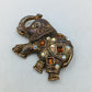 Vintage Elefanten Brosche Goldfarben mit Strass symbol  ein klassisches Symbol