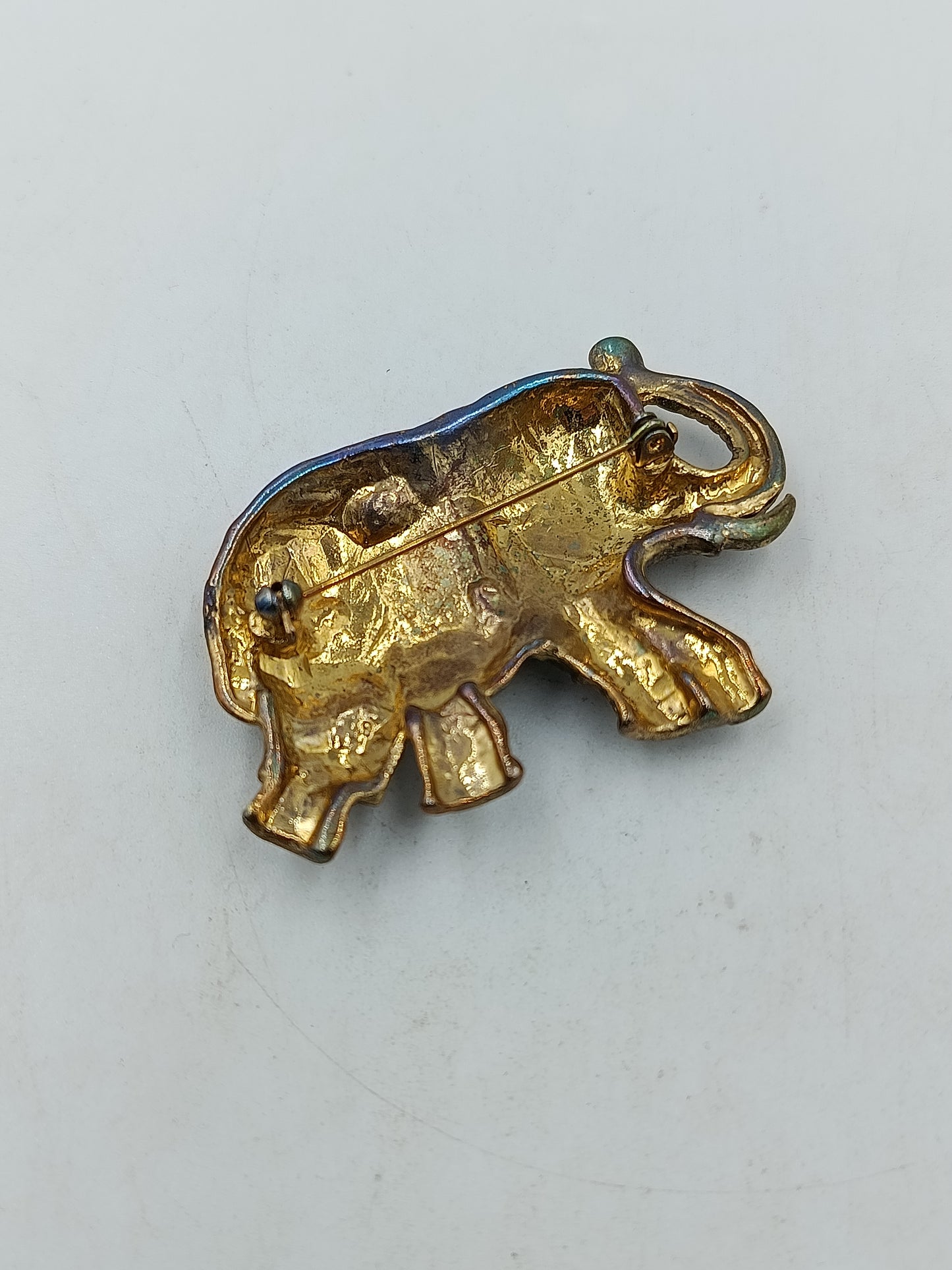 Vintage Elefanten Brosche Goldfarben mit Strass symbol  ein klassisches Symbol