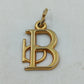 Monogramm Anhänger Initialen B D Goldfarben Vintage Schmuck