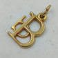 Monogramm Anhänger Initialen B D Goldfarben Vintage Schmuck