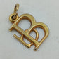 Monogramm Anhänger Initialen B D Goldfarben Vintage Schmuck