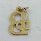 Monogramm Anhänger Initialen B D Goldfarben Vintage Schmuck