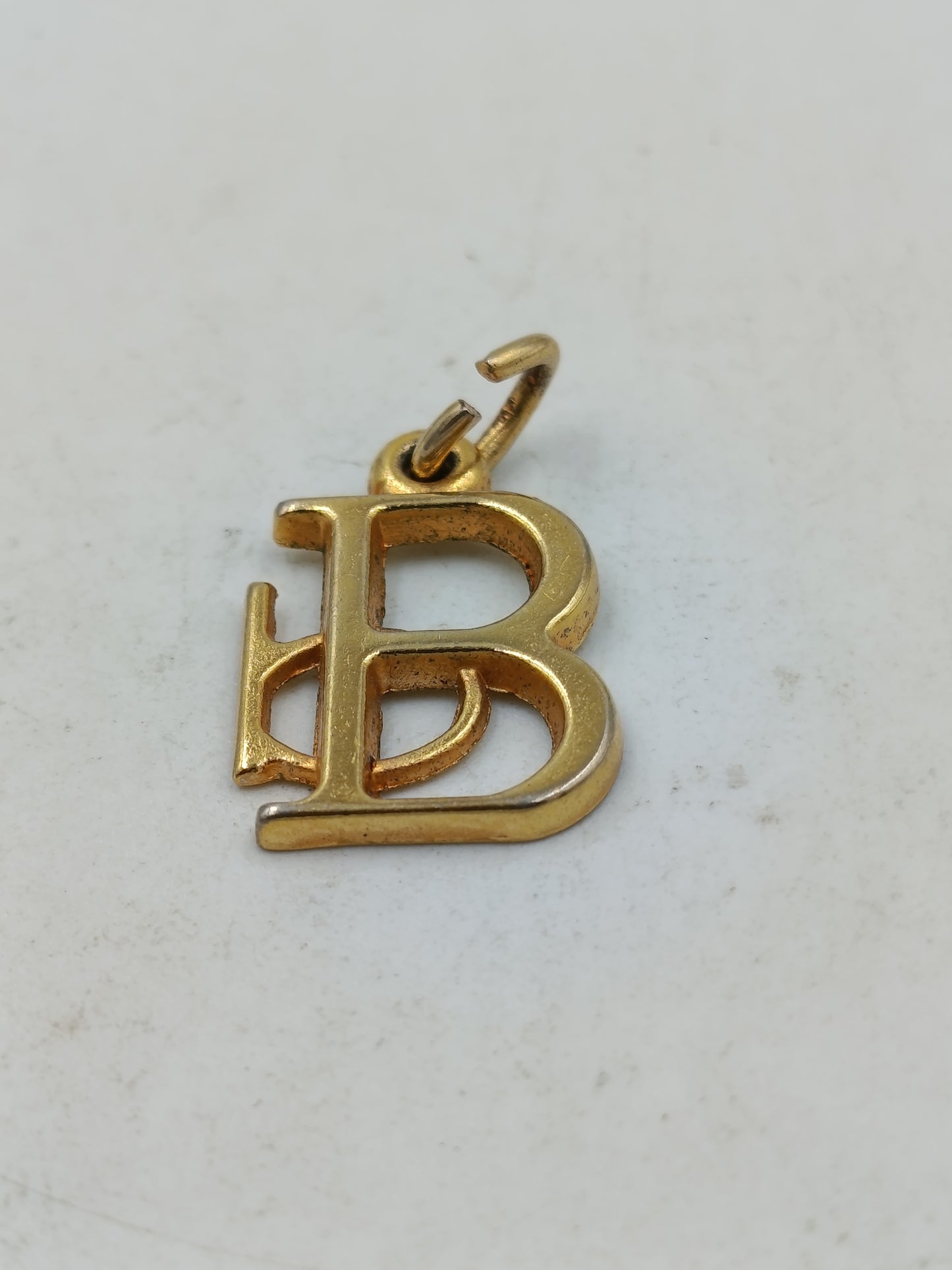 Monogramm Anhänger Initialen B D Goldfarben Vintage Schmuck