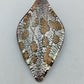 Vintage Glas Anhänger Murano Stil Blattform Silber Goldfluss Effekt