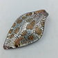 Vintage Glas Anhänger Murano Stil Blattform Silber Goldfluss Effekt