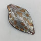 Vintage Glas Anhänger Murano Stil Blattform Silber Goldfluss Effekt