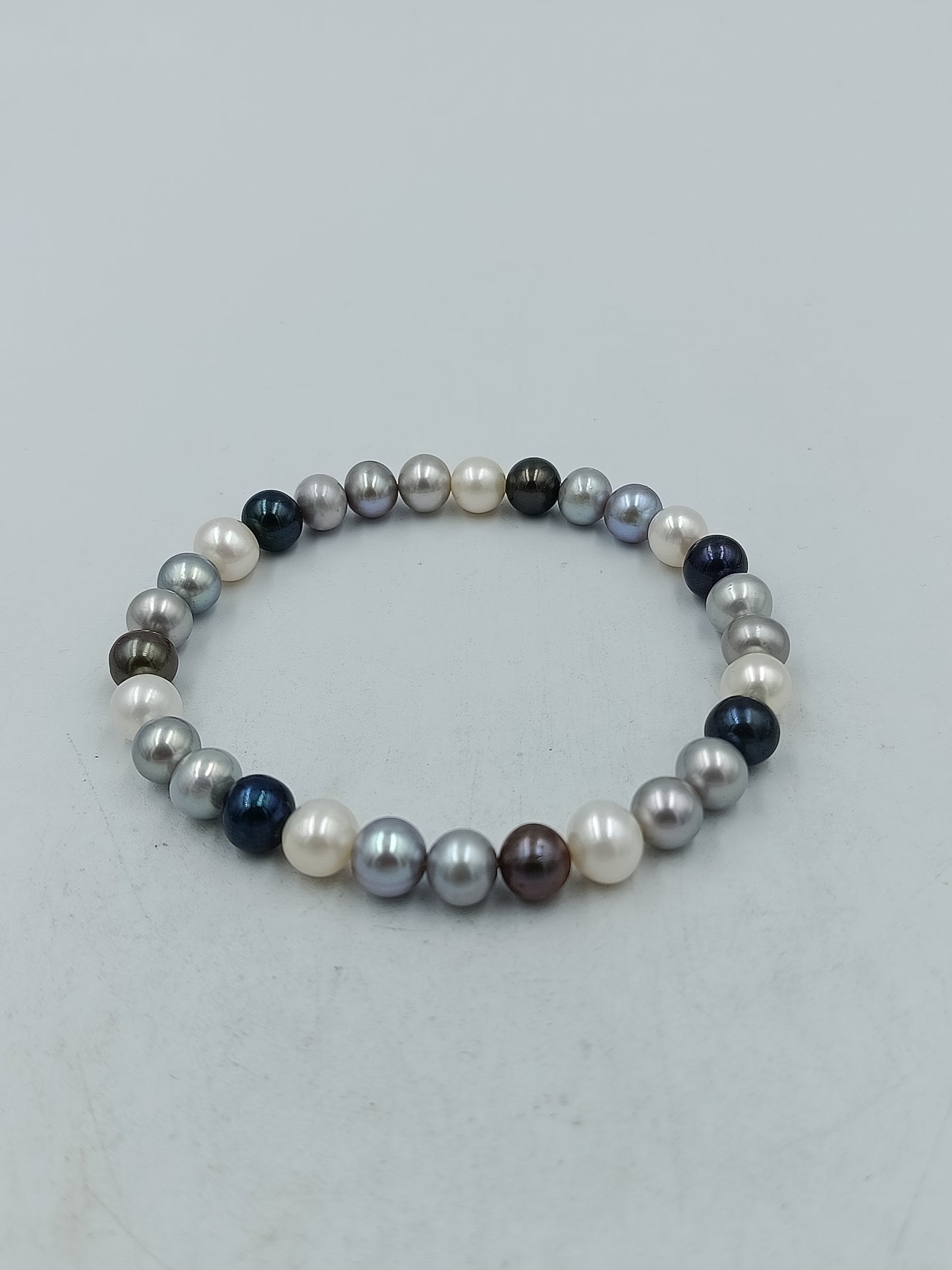 Edles Perlenarmband multicolor elastisch Damen Schmuck elegant