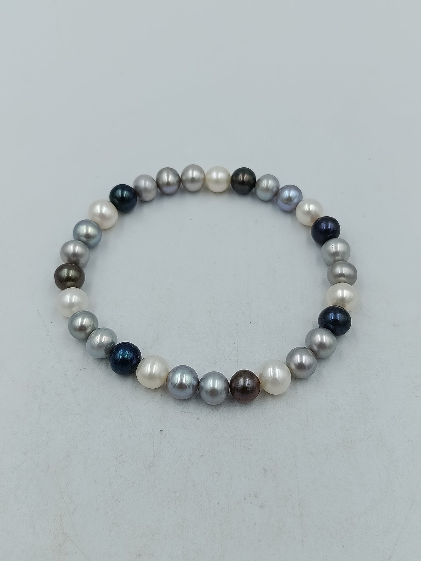 Edles Perlenarmband multicolor elastisch Damen Schmuck elegant