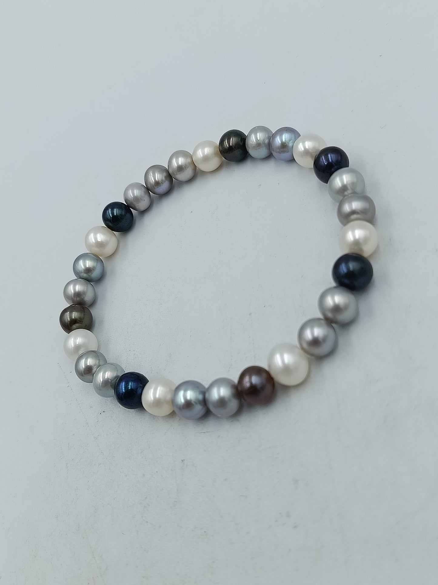 Edles Perlenarmband multicolor elastisch Damen Schmuck elegant