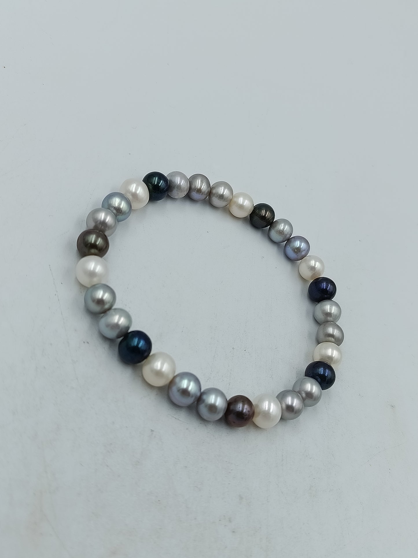 Edles Perlenarmband multicolor elastisch Damen Schmuck elegant