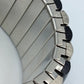 Modernes Stretch Armband silber schwarz elastisch Statement