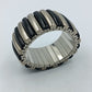 Modernes Stretch Armband silber schwarz elastisch Statement