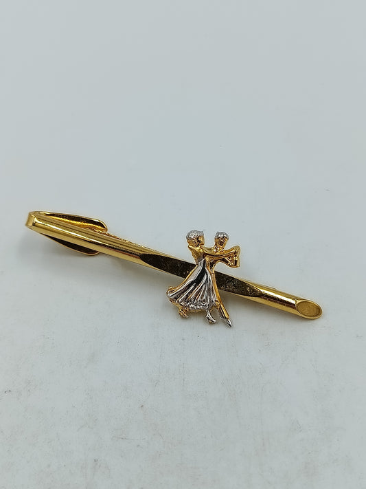 Stilvolle  Krawattenklammer Tanzpaar goldfarben elegant Vintage Stil