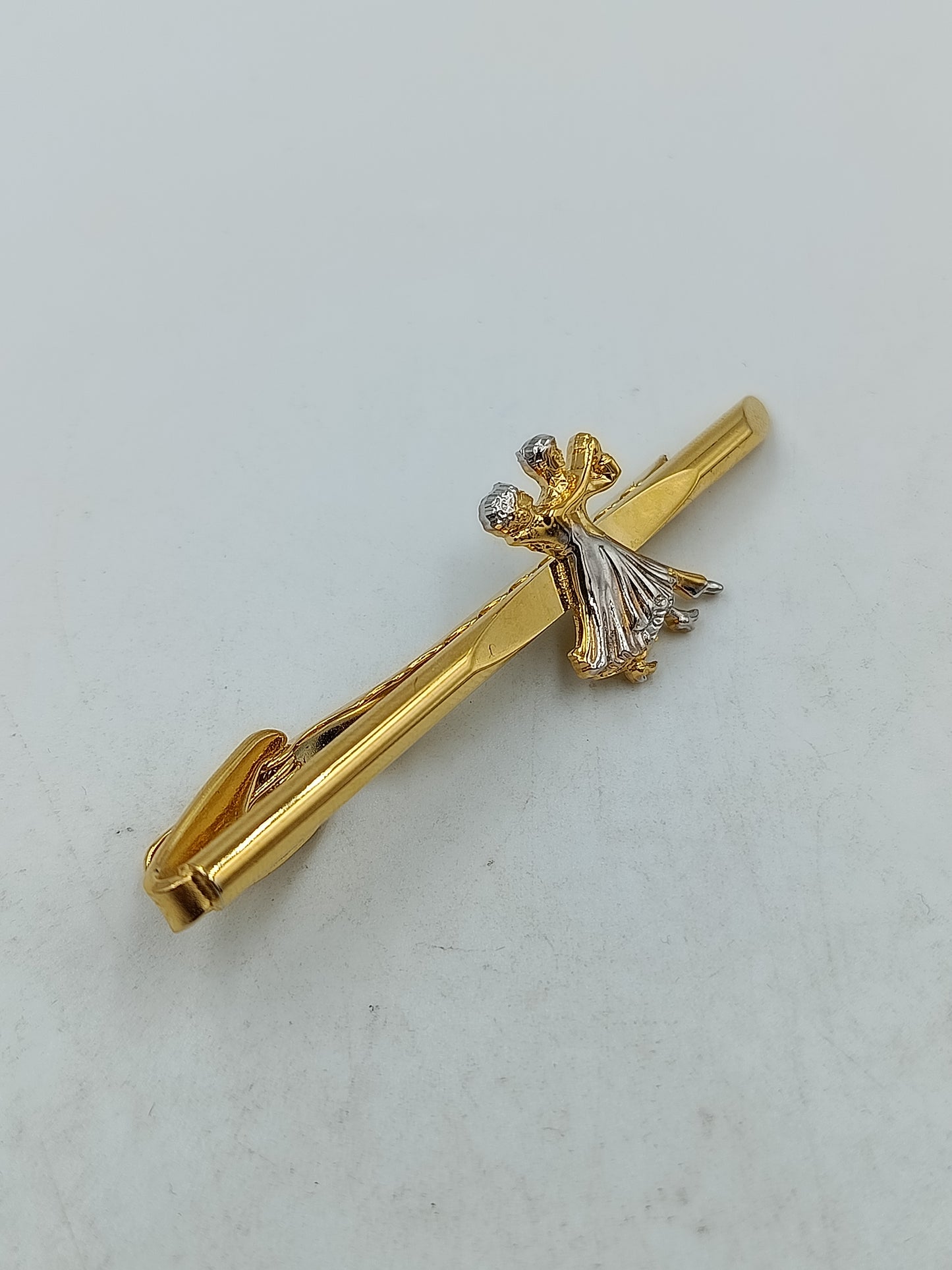 Stilvolle  Krawattenklammer Tanzpaar goldfarben elegant Vintage Stil