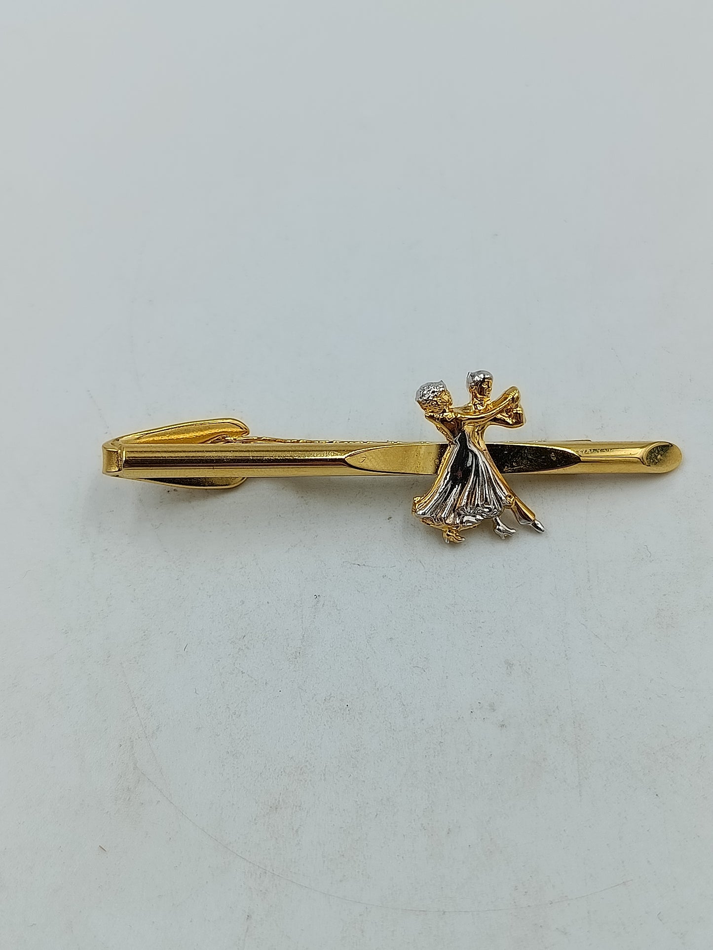 Stilvolle  Krawattenklammer Tanzpaar goldfarben elegant Vintage Stil