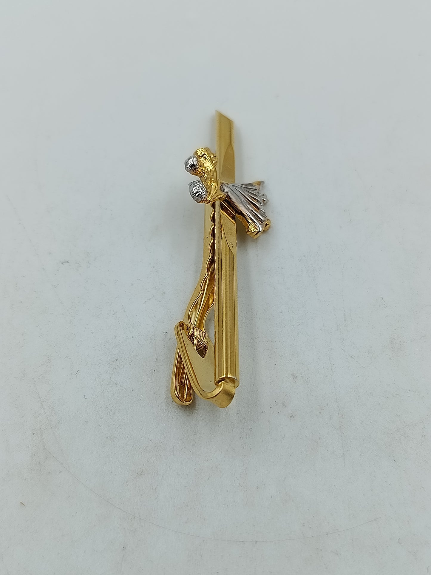 Stilvolle  Krawattenklammer Tanzpaar goldfarben elegant Vintage Stil