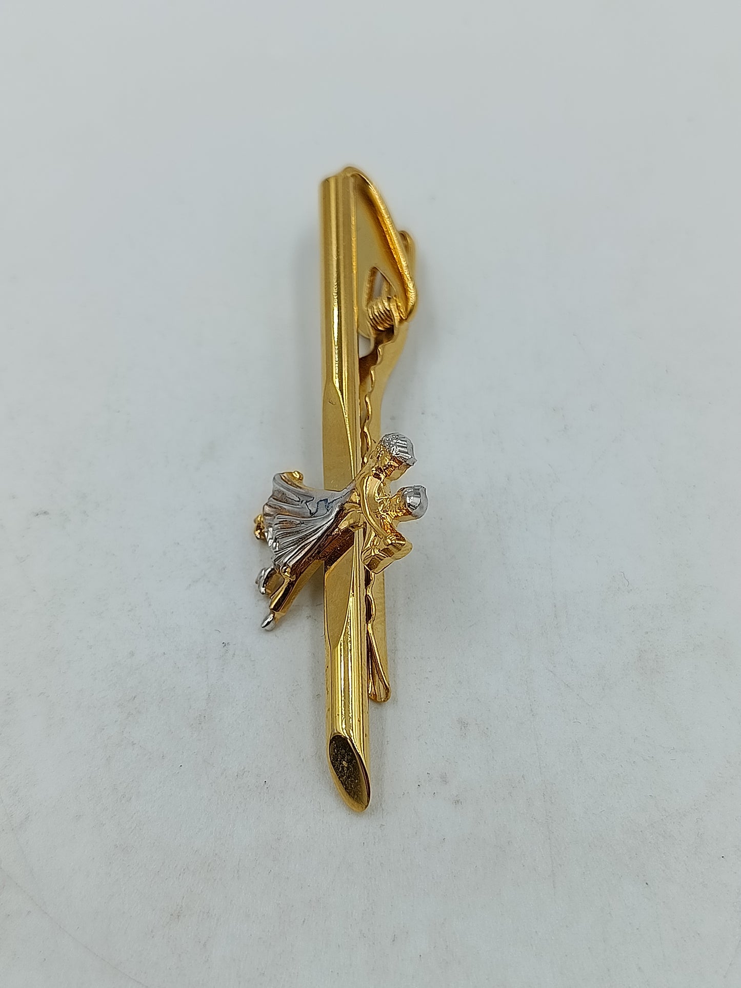 Stilvolle  Krawattenklammer Tanzpaar goldfarben elegant Vintage Stil