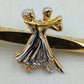 Stilvolle  Krawattenklammer Tanzpaar goldfarben elegant Vintage Stil