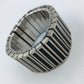 Breites elastisches Armband silber schwarz modern massiv Design