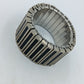 Breites elastisches Armband silber schwarz modern massiv Design