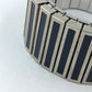 Breites elastisches Armband silber schwarz modern massiv Design