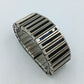 Breites elastisches Armband silber schwarz modern massiv Design