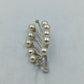 Vintage Brosche Perlen Strass Zweig Design silber elegant