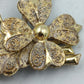 Vintage Brosche Blume Goldfarben Glitzer Design elegant klein