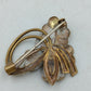 Vintage Brosche Blume Goldfarben Glitzer Design elegant klein