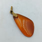Vintage Anhänger Bernsteinoptik AM gestempelt orange Tropfenform