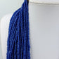 Vintage Statement Kette blau Glasperlen Multistrang ethnisch Boho 57 cm