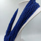 Vintage Statement Kette blau Glasperlen Multistrang ethnisch Boho 57 cm