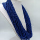 Vintage Statement Kette blau Glasperlen Multistrang ethnisch Boho 57 cm
